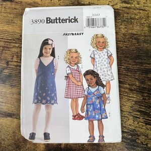 Butterick Girls Dress Vintage Uncut Pattern Sz 2 3 4 5 #3890